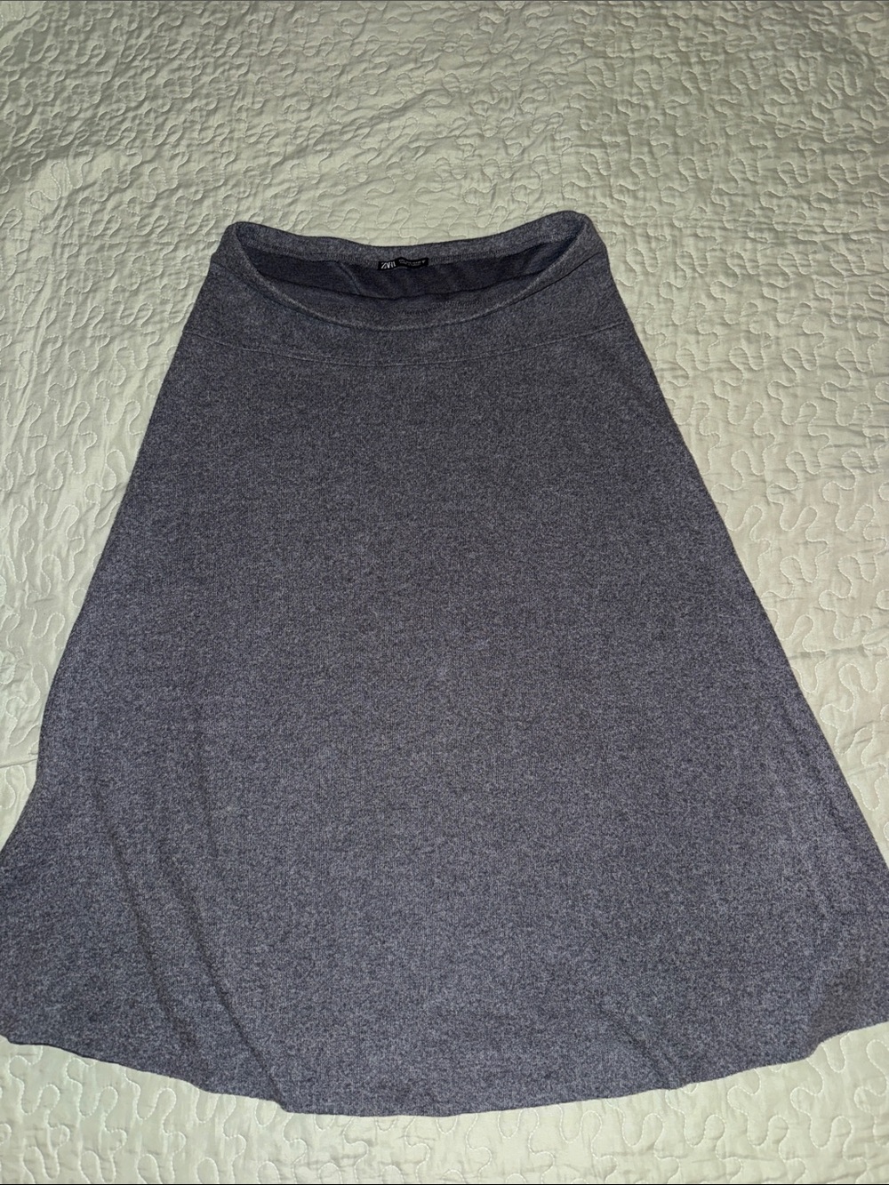 Zara Charcoal Gray A-Line Knit Skirt